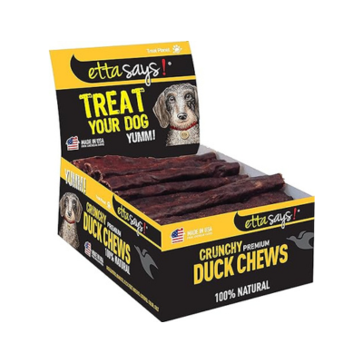 ETTA SAYS! Duck Dog Chews Pack of 36-4.5" Crunchy Dog Treats - Made from USA Sourced Rawhide, Grain-Free Dog Treats, Easy to Digest, Low Odor, Won’t Stain Carpet