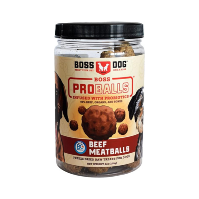 Boss Dog Proballs Freeze Dried Raw Meatball Treat for Dogs (Beef, 6 Oz)