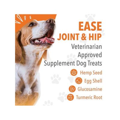 Green Gruff Dog Hip & Joint Supplement - Organic Dog Arthritis Supplement w/Glucosamine, MSM, Turmeric - Made in USA - Joint Mobility, Reduced Inflammation, Arthritis Pain Relief for Dogs - 90 Chews