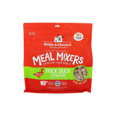 Stella & Chewy's Freeze-Dried Raw Duck Duck Goose Meal Mixers Grain-Free Dog Food Topper, 18 oz Bag