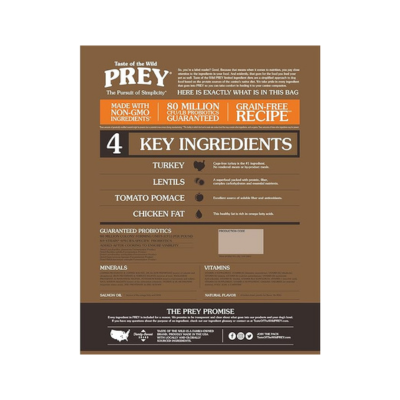 Taste of the Wild Prey Real Meat High Protein Turkey Limited Ingredient Dry Dog Food Grain-Free Recipe Made with Real Cage-Free Turkey, Probiotics, Antioxidants, and Vitamins for All Life Stages 8lb