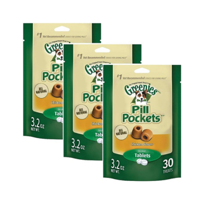 Greenies Pill Pockets, 30 Count, Chicken Flavor, 3 Pack