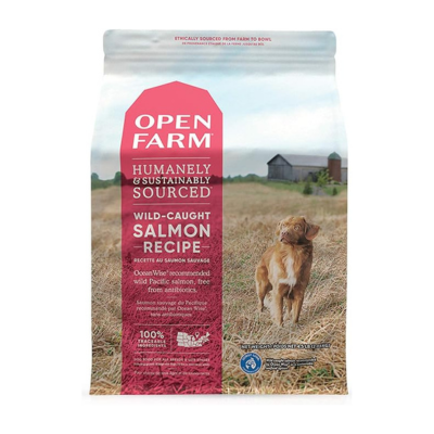 Open Farm Wild-Caught Salmon Grain-Free Dry Dog Food, Fresh Pacific Salmon Recipe with Non-GMO Superfoods and No Artificial Flavors or Preservatives, 4.5 lbs