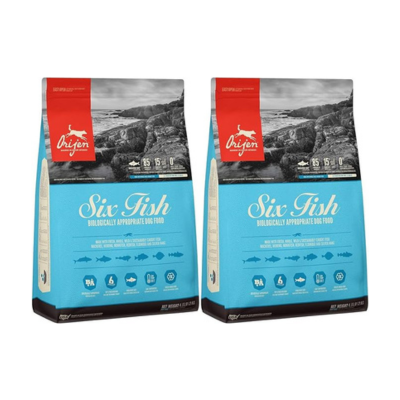Orijen 2 Pack of Six Fish Dog Food, 4.5 Pounds Each, Made in The USA, Grain-Free, High Protein