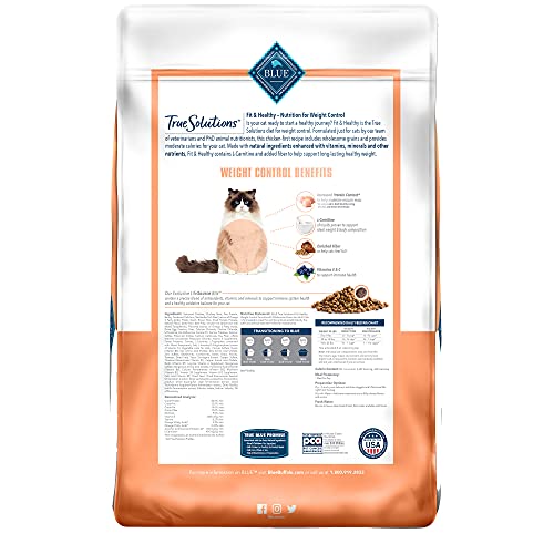 Blue Buffalo True Solutions Fit & Healthy Natural Weight Control Adult Dry Cat Food and Wet Cat Food, Chicken