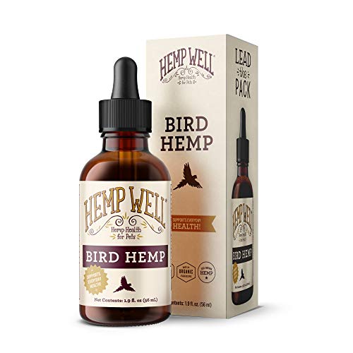 Hemp Well Bird Hemp Oil –Reduces Feather Plucking, Suppresses Destructive Behavior and Promotes Relaxation, Immune Support, Organically Sourced – 2 Ounces