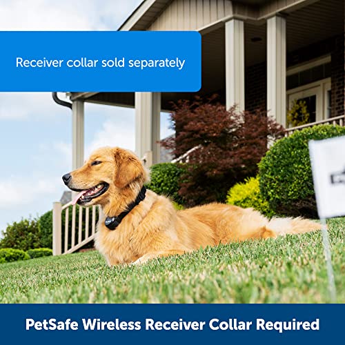 PetSafe Stay & Play Compact Wireless Pet Fence for Dogs, Waterproof & Rechargeable Receiver Collar, Covers Up to 3/4 Acre for Pets 5 lb+ from Parent Company of Invisible Fence Brand