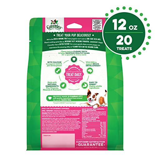 GREENIES Puppy 6+ Months Natural Dental Dog Treats, 12 oz. Pack