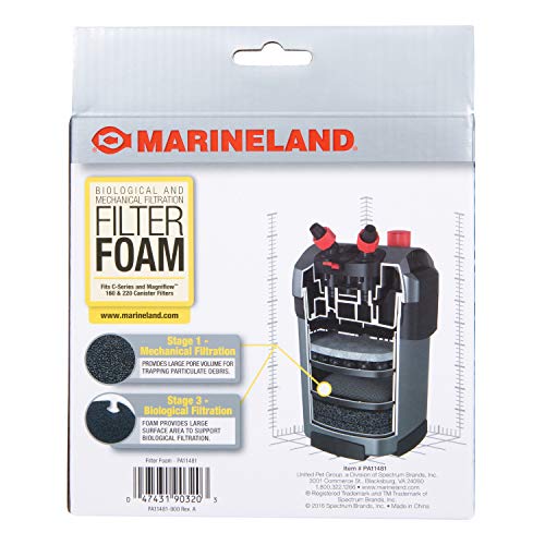 MarineLand Filter Foam 2 Count, Supports Biological And Mechanical aquarium Filtration, Rite-Size T, C-360