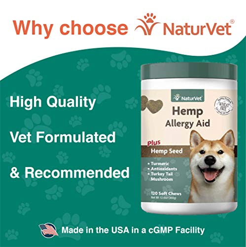 NaturVet – Skin & Coat Allergy Aid Plus Antioxidants – Supports Immune System, Skin Moisture & Respiratory Health – Enhanced with Omegas, DHA & EPA – for Dogs & Cats