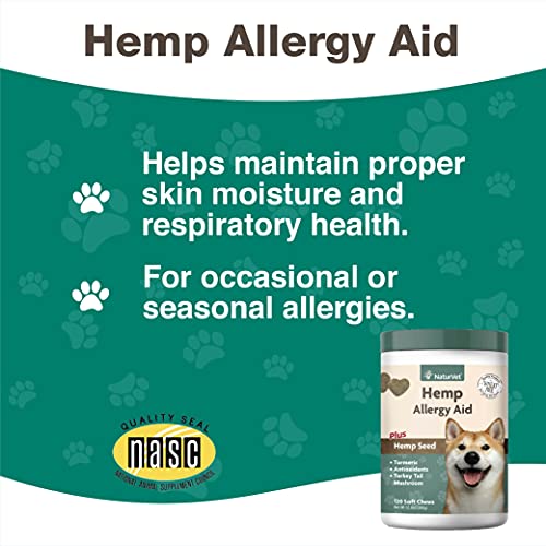 NaturVet – Skin & Coat Allergy Aid Plus Antioxidants – Supports Immune System, Skin Moisture & Respiratory Health – Enhanced with Omegas, DHA & EPA – for Dogs & Cats