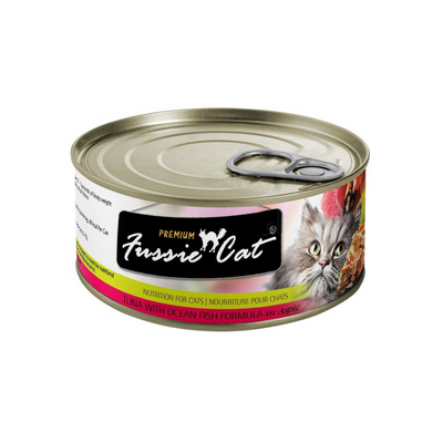 Fussie Cat Premium Tuna & Ocean Fish in Aspic Grain-Free Wet Cat Food 2.82oz, case of 24