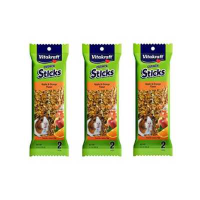 Vitakraft 6 Pack of Crunch Sticks Treats, Apple and Orange Flavor, for Guinea Pigs