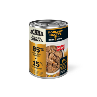 ACANA Grain-Free Premium Chunks Poultry Recipe in Bone Broth Wet Dog Food 12.8 oz., Case of 12, 12 X 12.8 OZ