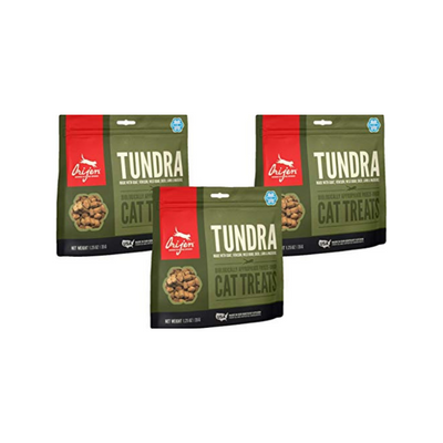 Orijen 3 Pack of Tundra Cat Treats, 1.25 Ounces Each, Freeze-Dried, Grain-Free, Made in The USA