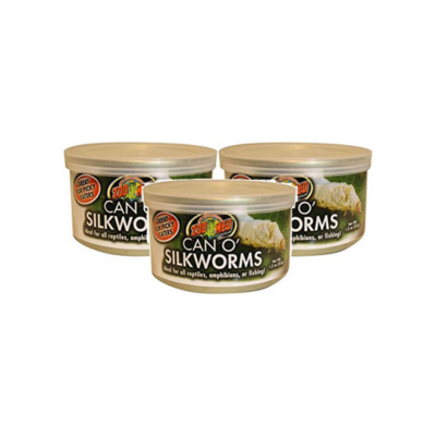 Zoo Med 3 Pack of Can O' Silkworms, 1.2 Ounces Per Can