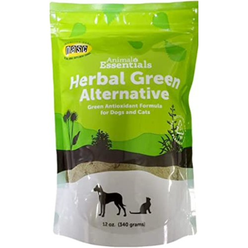 Animal Essentials Herbal Green Alternative Antioxidant for Dogs and Cats, 10.6 oz - Made in USA Certified Organic Herbs and Spirulina